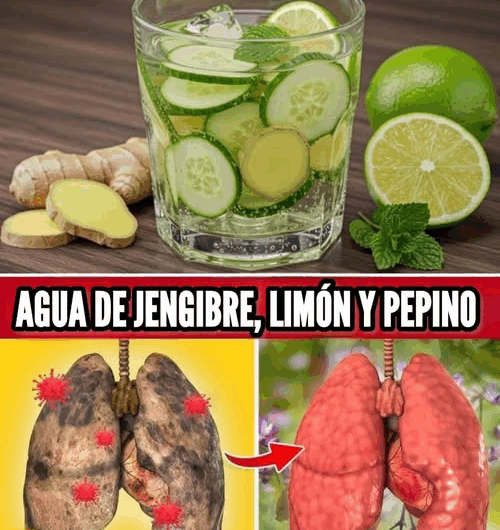 20 razones por las que debes beber pepino, jengibre, menta, limón y agua todos los días para los pulmones