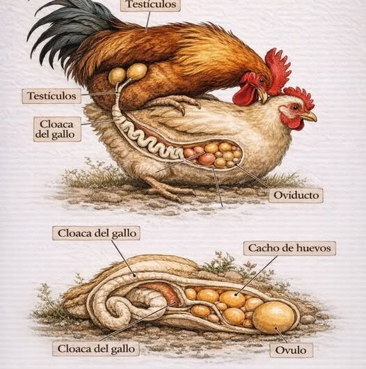 Reproducción del gallo y la gallina explicada fácil